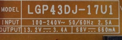 KIT DE TARJETAS PARA TV LG 4K UHD / MAIN EBU64868102 / 64868102 / EAX67872805 (1.1) / EAX67872805 / XU87P0A2S3 / 8H1L00W3-0003 / FUENTE EAY64529501 / EAX67209001 (1.5) / PANEL NC430DGG / DISPLAY HV430QUB / MODELO 43UK6200PUA.BUSTLJM - Imagen 4